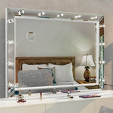 ZUN Hollywood Vanity Mirror with Uss Bulbs Luxury Vanity Mirror with Lights Large Size Makeup Mirror for W708125579