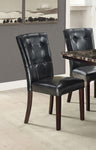 ZUN Modern Parson Chairs Black Faux Leather Tufted Set of 2 Side Chairs Dining Seatings HSESF00F1750