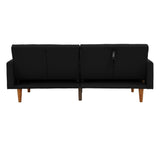 ZUN ADJUSTABLE SOFA in Black Faux Leather B089127413