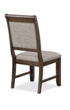 ZUN Traditional 2pc Vintage Allure Rich Brown Finish Side Chair Gray Upholstered Fabric Seat Back B011135095