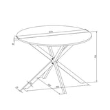 ZUN 42.13'' Modern Cross Leg Round Dining Table, White Marble Top Occasional Table, Two Piece Removable W757140952