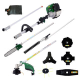 ZUN 9 in 1 Multi-Functional Trimming Tool, 38CC 4 stroke Garden Tool System with Gas Pole Saw, Hedge W46564151