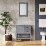 ZUN 30in Gray Bathroom Vanity w/ Mirror and Top Only W122346708