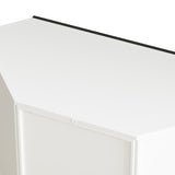 ZUN 37.40"Glass Two-Door Hexagonal Corner Cabinet, for Corner of Living Room, Hallway, Study and Other W757130161