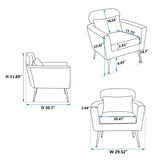 ZUN 29.5"W Modern Boucle Accent Chair Armchair Upholstered Reading Chair Single Sofa Leisure Club Chair W129890783