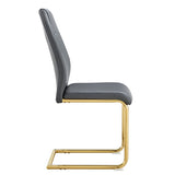 ZUN Modern dining chairs, restaurant chairs, and gold legged upholstered chairs made of artificial W1151107097