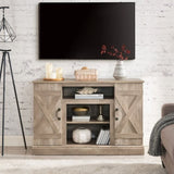 ZUN Farmhouse Classic Media TV Stand Antique Entertainment Console for TV up to 50" with Open and Closed W1758107715