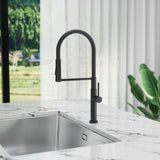 ZUN Single Handle Pull Down Sprayer Kitchen Faucet with Advanced Spray, Pull Out Spray Wand in Matte W1626130670