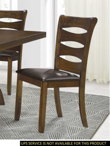 ZUN Transitional Style Unique Back Design Set of 2pc Wooden Side Chairs Brown Finish Dining Room B01156048