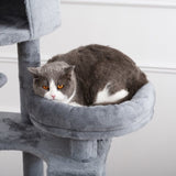 ZUN Cat Tree, 105-Inch Cat Tower for Indoor Cats, Plush Multi-Level Cat Condo with 3 Perches, 2 Caves, W1129107312