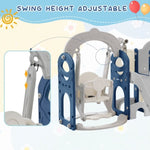 ZUN Toddler Slide and Swing Set 8 in 1, Kids Playground Climber Slide Playset with Basketball Hoop PP321361AAC