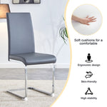 ZUN Modern dining chair, PU faux leather backrest cushion side chair, suitable for dining, kitchen, W1151P145211