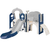 ZUN Toddler Slide and Swing Set 8 in 1, Kids Playground Climber Slide Playset with Basketball Hoop PP321361AAC