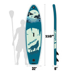 ZUN Inflatable Stand Up Paddle Board 9.9'x33"x5" With Premium SUP Accessories & Backpack, Wide Stance, W144080666