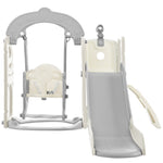 ZUN Toddler Slide and Swing Set 5 in 1, Kids Playground Climber Slide Playset with Telescope, PP321359AAE