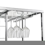 ZUN Contemporary Chrome Wine Rack Silver Modern Glass Metal Frame Wine Storage 62673456
