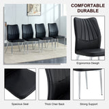 ZUN Four black dining chairs. Modern chairs from the Middle Ages. Made of PU material cushion and silver W1151135495