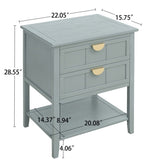 ZUN 2 Drawer Side table,American style, End table,Suitable for bedroom, living room, study W68882620
