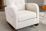 ZUN High Back Rocking Chair Nursery Chair .Comfortable Rocker Fabric Padded Seat .Modern High Back W153982356