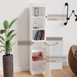ZUN Bathroom Storage Cabinet with 3 Open Shelves & Single Door, Floor Freestanding Tall Linen T2359P154346