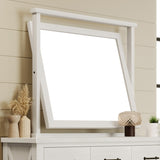 ZUN Rustic Farmhouse Style Rotating Whitewash Mirror 40.7''*37''*1.57'', White WF301591AAK