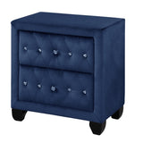 ZUN Sophia Modern Style Nightstand made with wood in Blue 733569393435