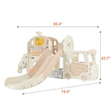ZUN Kids Slide Playset Structure 9 in 1, Freestanding Castle Climbing Crawling Playhouse with Slide, PP307713AAD