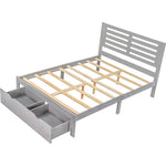 ZUN Full Size Platform Bed with Drawers, Gray WF198181AAE