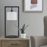 ZUN Metal Table Lamp with Glass Drum Shade B03596583
