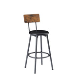 ZUN Long Bar Table Set with 3 PU Upholstered Bar Stools, Industrial Bar Table and Chairs for Kitchen W1668P147059