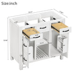 ZUN 36''Bathroom Vanity without Sink,Modern Bathroom Storage Cabinet with 2 Drawers and 2 Cabinets,Solid WF316255AAK