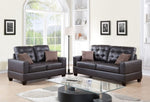 ZUN 2 Piece Faux Leather Sofa and Loveseat Set in Espresso B01682384