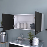 ZUN Brookeline Rectangle 2-Door Wall Cabinet Carbon Espresso B06280329