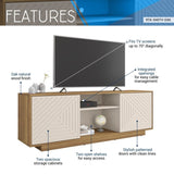 ZUN Techni Mobili Modern TV Stand for TVs Up to 70", Oak B031P154884