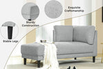 ZUN [New+Video]65" Mid-Century Modern Fabric Corner Lounge Chair, Upholstered Indoor Chaise Lounge for WF294894AAE