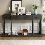 ZUN U_STYLE Retro Senior Console Table for Hallway Living Room Bedroom with 4 Front Facing Storage WF312987AAB