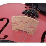 ZUN New 1/8 Acoustic Violin Case Bow Rosin Pink 81438480