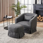 ZUN Swivel Barrel Chair With Ottoman, Swivel Accent Chairs Armchair for Living Room, Reading Chairs for W1361141714