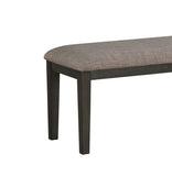ZUN Transitional Look Gray Finish Wood Framed 1pc Bench Fabric Upholstered Seat Casual Dining Furniture B01161216