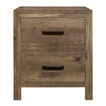 ZUN Bedroom Wooden Nightstand 1pc Weathered Pine Finish 2x Drawers Transitional Style Furniture B01151366