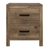 ZUN Bedroom Wooden Nightstand 1pc Weathered Pine Finish 2x Drawers Transitional Style Furniture B01151366