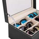 ZUN Leather 12 Piece Eyeglasses Storage and Sunglass Glasses Display Drawer Lockable Case Organizer 17832318