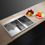 ZUN 33 Inch Drop-in Stainless Steel Double Basin Kitchen Sink 06922739
