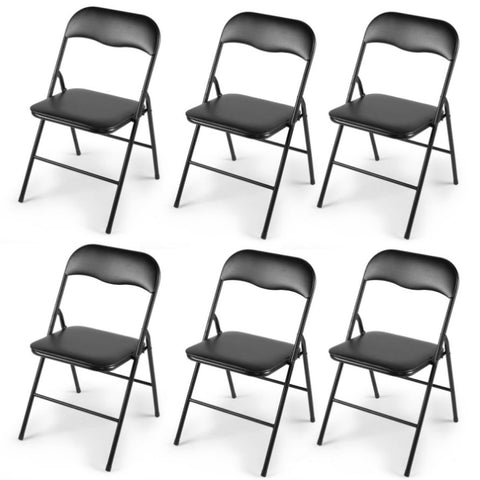 ZUN Plastic Folding Chair, Party Chairs 6 Pack, Stackable Indoor Outdoor Chair 300 lbs Capacity, for W2181P147636
