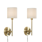 ZUN Metal Wall Sconce with Cylinder Shade, Set of 2 B03595712