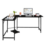 ZUN L-Shaped Desktop Computer Desk Black 78968952