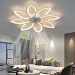 ZUN 35Inches Ceiling Fan with Lights Remote Control Dimmable LED, 6 Gear Wind Speed Fan Light W2009119867