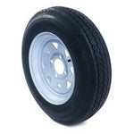 ZUN qty2 Trailer Tires & Rims Tubeless 4 Lug Wheel White Spoke 4 Ply 5.30-12 63337400