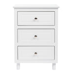 ZUN 45*38*63cm Country Style Three Drawer Night Table Large Size White 27049524