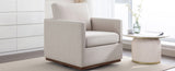 ZUN Mid Century Modern Swivel Accent Chair Armchair for Living Room, Bedroom, Guest Room, Office, Beige WF315697AAG